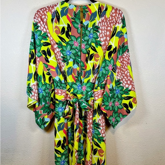 L'ATISTE Vibrant Tropical Pant Jumper. Amazing color wide leg v-neck. Size 1X - Picture 6 of 6